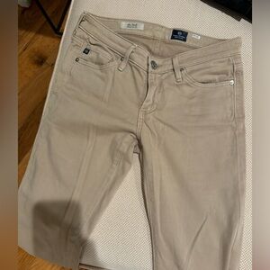 AG Stilt Cigarette Mid Rise Skinny Khaki Tan Jeans Pant Size 24